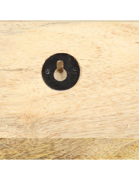 Appendiabiti a Muro 60x15x20 cm Legno Massello di Mango Grezzo
