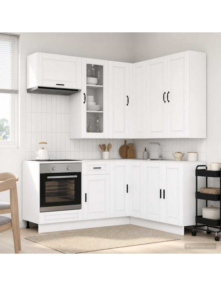 Unità Cucina PORTO 8 pcs Bianco Legno ingegnerizzato