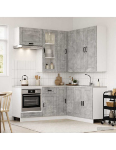 Unità Cucina PORTO 8 pcs Grigio Cemento Legno ingegnerizzato