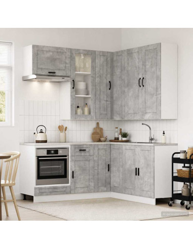 Unità Cucina PORTO 8 pcs Grigio Cemento Legno ingegnerizzato