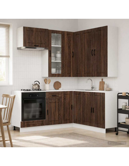 Unità Cucina PORTO 8 pcs Rovere Marrone Legno ingegnerizzato
