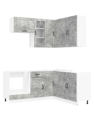 Unità Cucina LUCCA 8 pcs Grigio Cemento Legno ingegnerizzato
