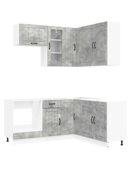 Unità Cucina LUCCA 8 pcs Grigio Cemento Legno ingegnerizzato