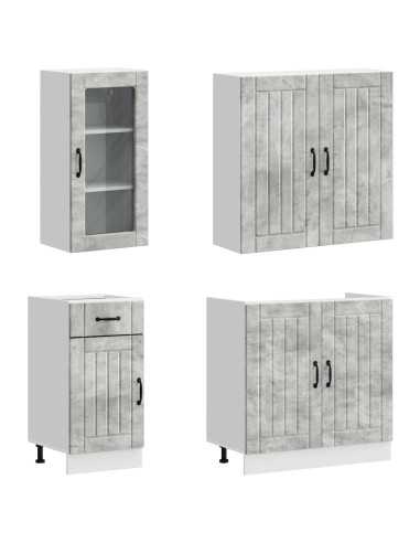 Unità Cucina LUCCA 8 pcs Grigio Cemento Legno ingegnerizzato