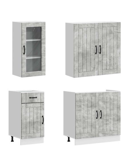 Unità Cucina LUCCA 8 pcs Grigio Cemento Legno ingegnerizzato