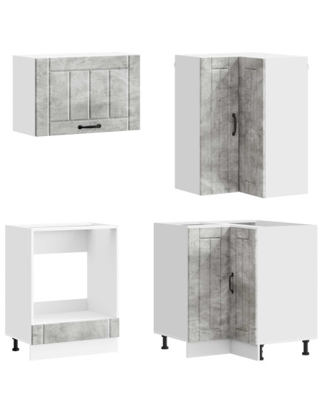 Unità Cucina LUCCA 8 pcs Grigio Cemento Legno ingegnerizzato