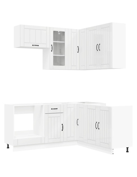 Unità Cucina LUCCA 8 pcs Bianco Lucido Legno ingegnerizzato