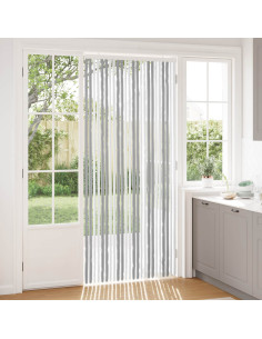 Tenda per insetti in chenille Grigio e Bianco 100 x 230 cm