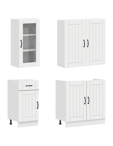 Unità Cucina LUCCA 8 pcs Bianco Lucido Legno ingegnerizzato