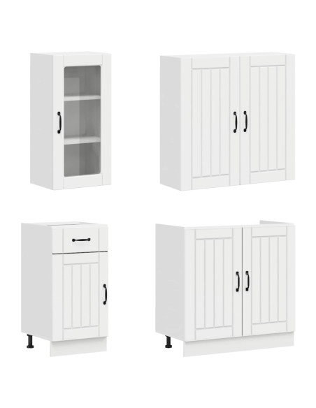 Unità Cucina LUCCA 8 pcs Bianco Lucido Legno ingegnerizzato