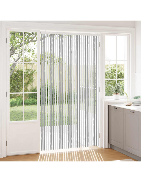 Tenda per insetti in chenille Grigio e Bianco 118 x 220 cm