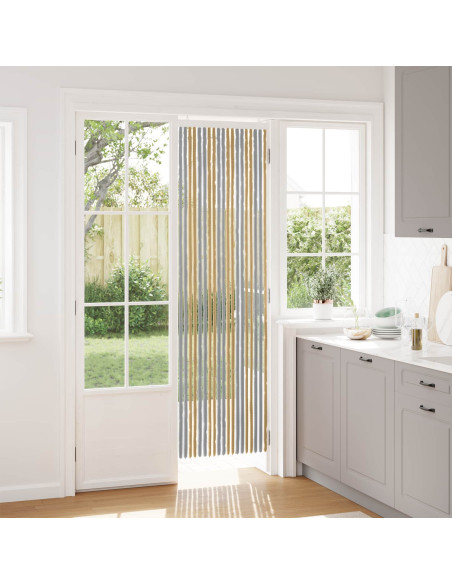 Tenda per insetti in chenille Grigio e Beige 56 x 200 cm
