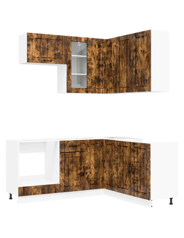 Unità Cucina LUCCA 8 pcs Rovere Fumo Legno ingegnerizzato