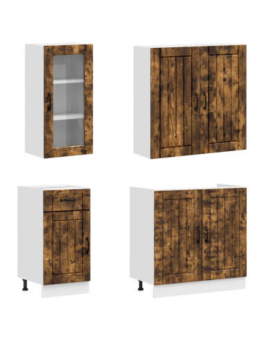 Unità Cucina LUCCA 8 pcs Rovere Fumo Legno ingegnerizzato