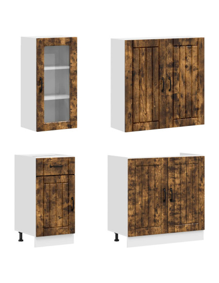 Unità Cucina LUCCA 8 pcs Rovere Fumo Legno ingegnerizzato