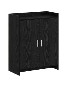 Mobile per scarpe con porta Rovere Nero 73,5 x 36 x 92 cm