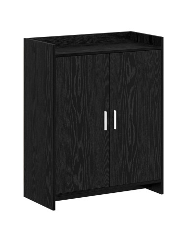 Mobile per scarpe con porta Rovere Nero 73,5 x 36 x 92 cm