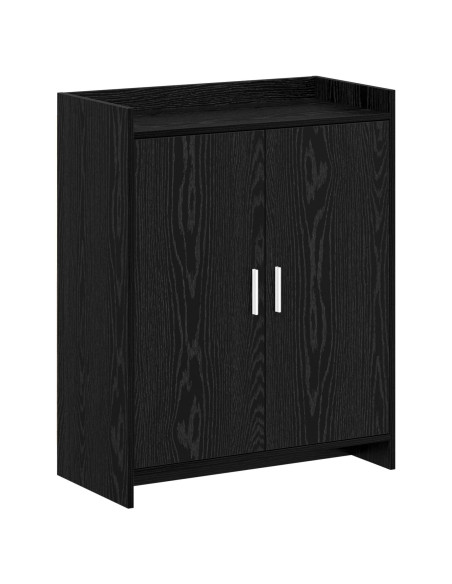 Mobile per scarpe con porta Rovere Nero 73,5 x 36 x 92 cm