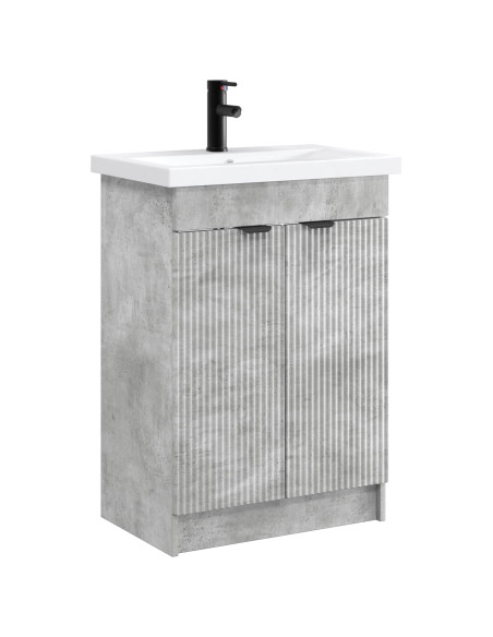 Set di mobili per il bagno Grigio Cemento 56 x 37,5 x 81 cm
