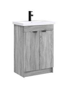Set di mobili per il bagno Sonoma grigio 56 x 37,5 x 81 cm