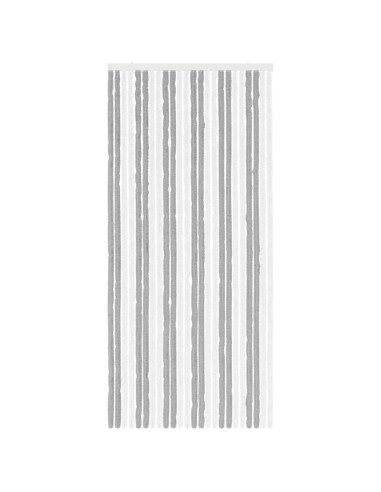 Tenda per insetti in chenille Grigio e Bianco 100 x 220 cm