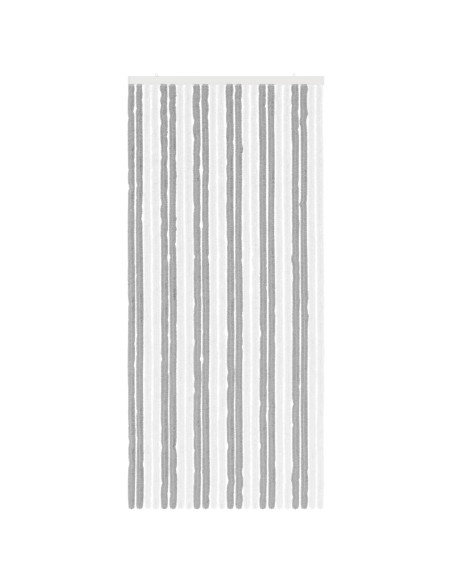 Tenda per insetti in chenille Grigio e Bianco 100 x 220 cm