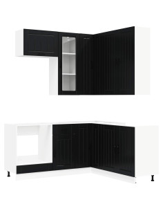 Unità Cucina LUCCA 8 pcs Nero Legno ingegnerizzato 2