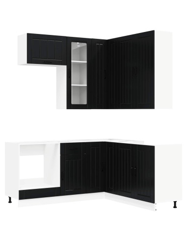 Unità Cucina LUCCA 8 pcs Nero Legno ingegnerizzato