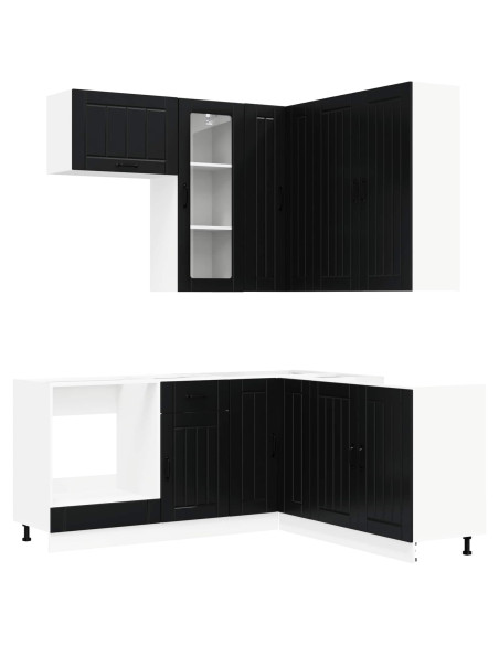 Unità Cucina LUCCA 8 pcs Nero Legno ingegnerizzato