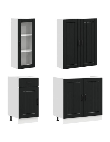 Unità Cucina LUCCA 8 pcs Nero Legno ingegnerizzato