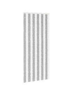 Tenda per insetti in chenille Grigio e Bianco 100 x 230 cm 2