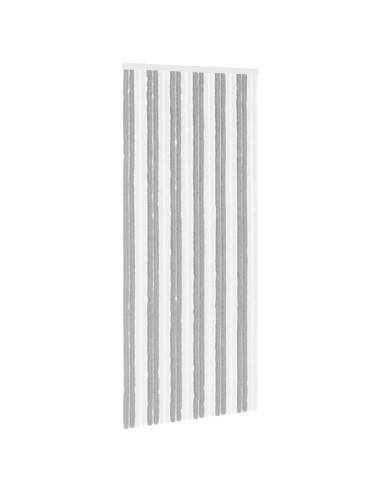 Tenda per insetti in chenille Grigio e Bianco 100 x 230 cm