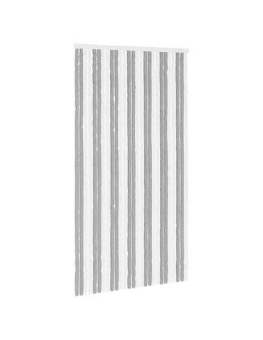 Tenda per insetti in chenille Grigio e Bianco 118 x 220 cm