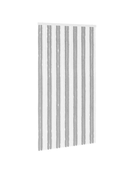 Tenda per insetti in chenille Grigio e Bianco 118 x 220 cm