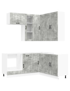Unità Cucina LUCCA 8 pcs Grigio Cemento Legno ingegnerizzato 2