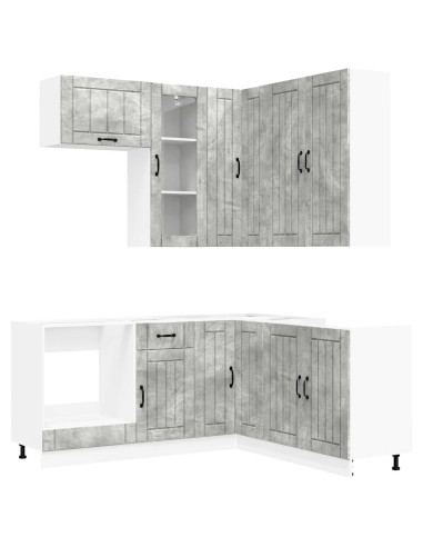Unità Cucina LUCCA 8 pcs Grigio Cemento Legno ingegnerizzato