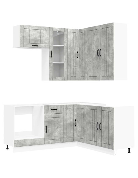 Unità Cucina LUCCA 8 pcs Grigio Cemento Legno ingegnerizzato
