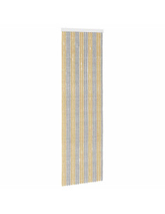 Tenda per insetti in chenille Grigio e Beige 56 x 185 cm 2