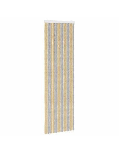 Tenda per insetti in chenille Grigio e Beige 56 x 185 cm