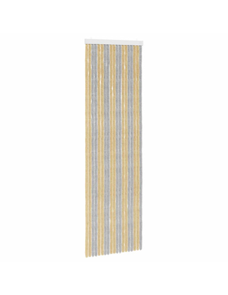 Tenda per insetti in chenille Grigio e Beige 56 x 185 cm