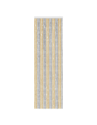 Tenda per insetti in chenille Grigio e Beige 56 x 185 cm