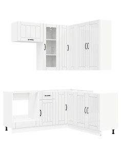 Unità Cucina LUCCA 8 pcs Bianco Lucido Legno ingegnerizzato 2