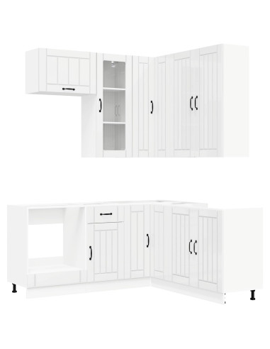 Unità Cucina LUCCA 8 pcs Bianco Lucido Legno ingegnerizzato