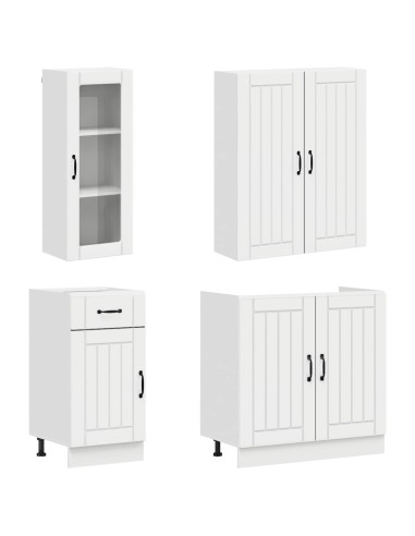 Unità Cucina LUCCA 8 pcs Bianco Lucido Legno ingegnerizzato