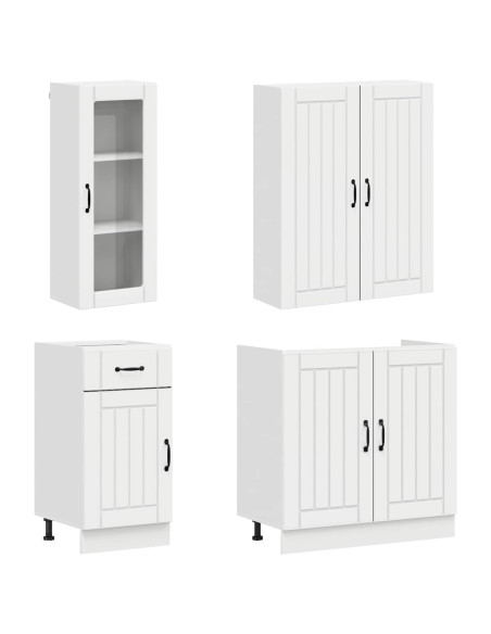 Unità Cucina LUCCA 8 pcs Bianco Lucido Legno ingegnerizzato