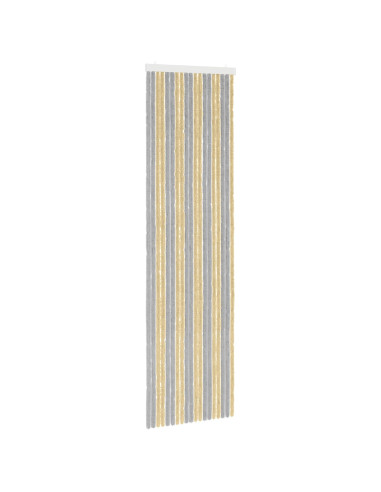 Tenda per insetti in chenille Grigio e Beige 56 x 200 cm