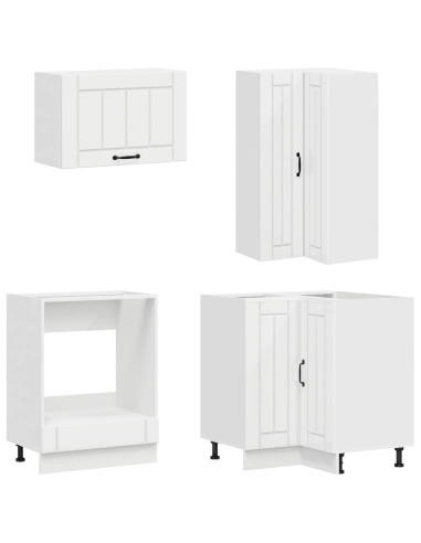 Unità Cucina LUCCA 8 pcs Bianco Lucido Legno ingegnerizzato