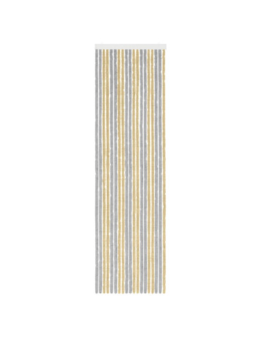 Tenda per insetti in chenille Grigio e Beige 56 x 200 cm
