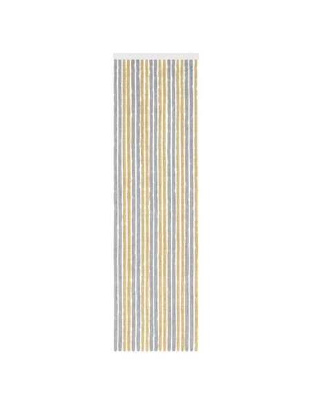 Tenda per insetti in chenille Grigio e Beige 56 x 200 cm