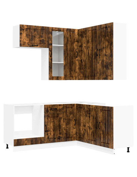 Unità Cucina LUCCA 8 pcs Rovere Fumo Legno ingegnerizzato